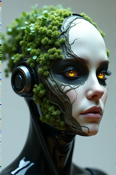 making a mask that covers up the full face and one side representing tree nature and one side representing Technology like robet and make it futuristic but it has to look like slightly human like but for the year 3036, ( in the make it self and no where el...