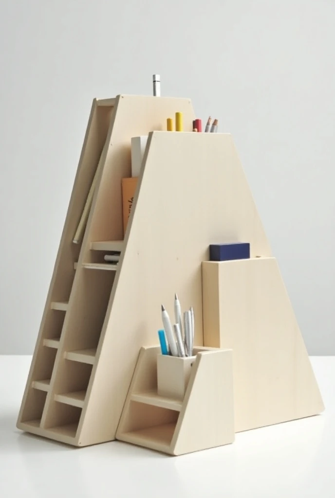  I need an organizer with compartments of different sizes, triangular shapes and slanted design 