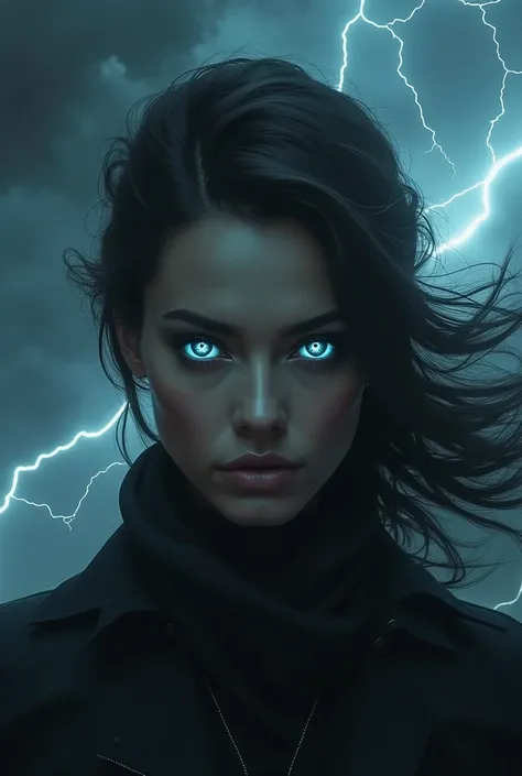 Woman with lightning eyes
