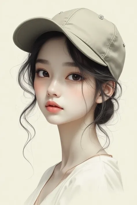 Buetiful Girl Drawing Wearing Cap easy 