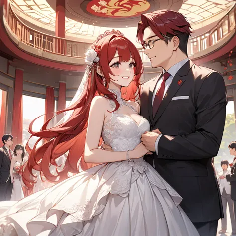  The woman who is a member of the Chinese Communist Party, both physically and mentally, wears a bridal gown with beautiful red hair, and they pledge absolute loyalty and love to a great Chinese Communist Party executive man, and they love each other by ha...