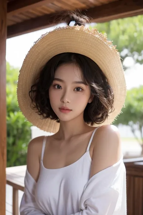 Birds Nest Head/Afro,  Asian Girl,oval face,Sexy,Skin White 