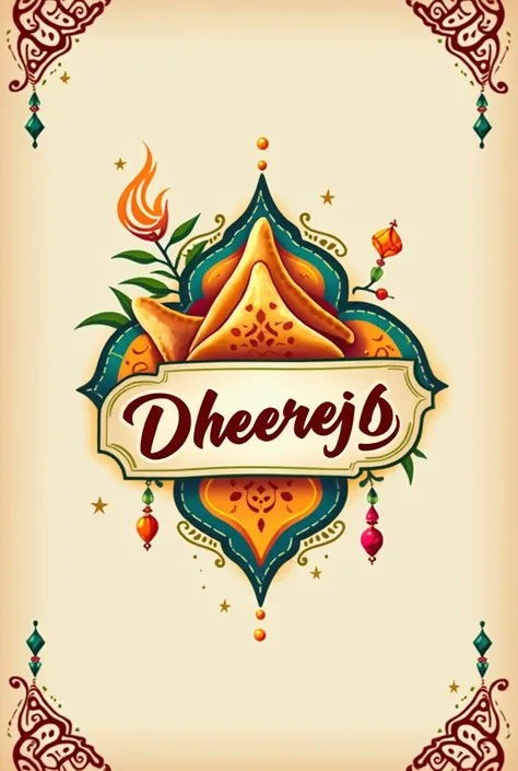 My restaurant and cold drinks and samosa kachori my name dheerej  make to mini logo