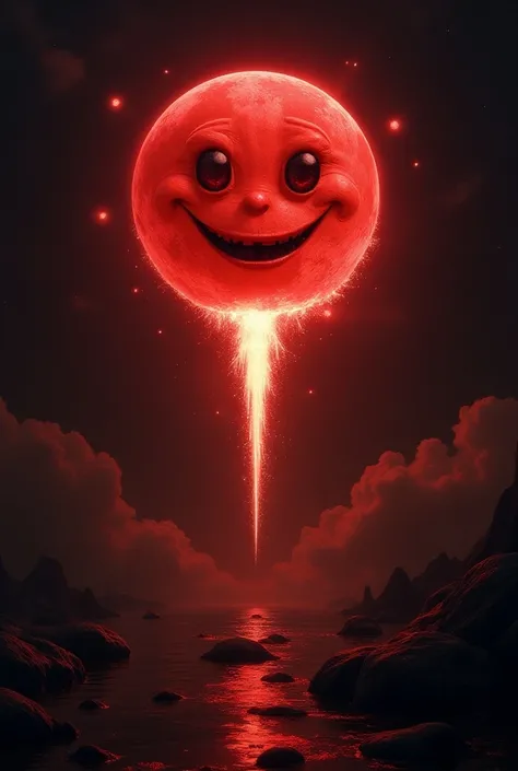 Make a red Moon with smilling Face and summoning a meteor