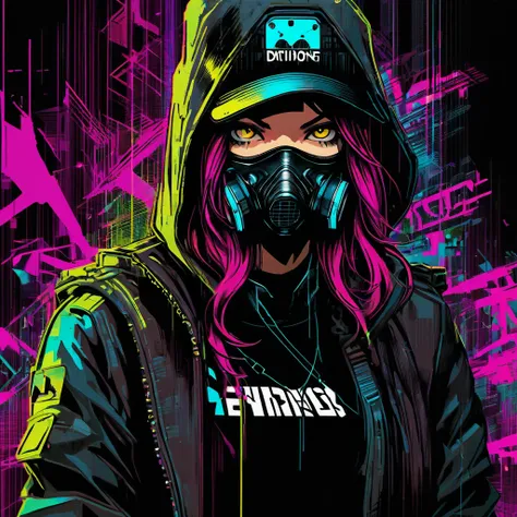 Mashup of art styles, watch dogs dedsec art style, comic book art style, ascii art style, glitch art style, 50s homage art, (pixel art:0.4), horror aesthetics, graffiti inspired,