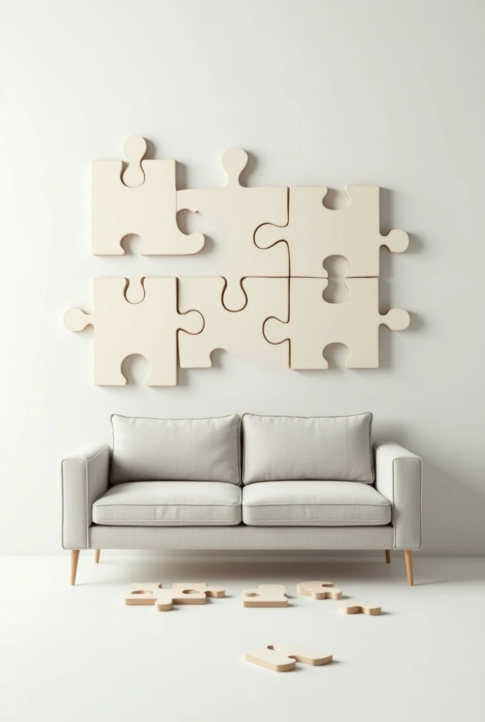 Use a puzzle motif in ads showing the different parts of the furniture as puzzle pieces that fit together, symbolizing the assembly process.