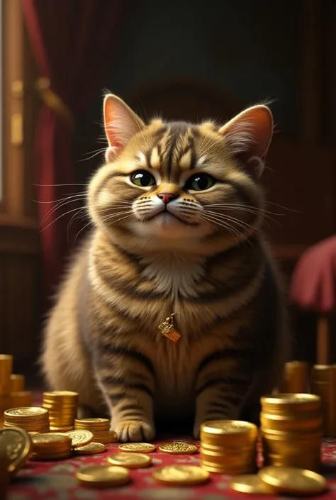 Cat with lots of money 