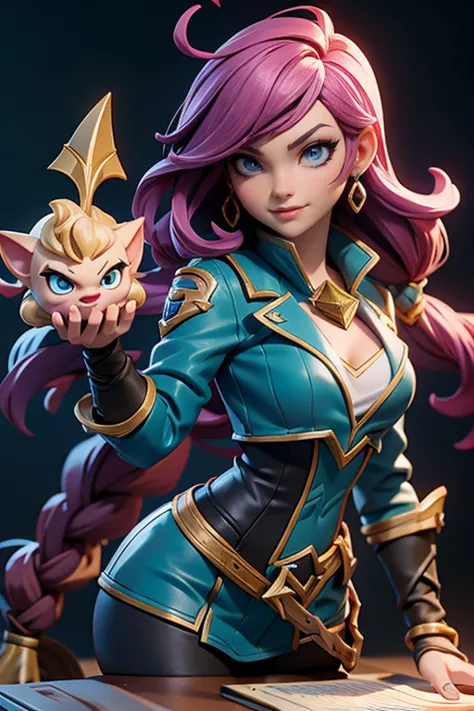 Q version of League of Legends Vi figure on the table,