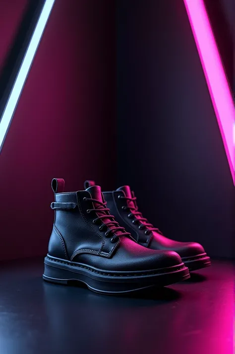 Amir footwear written by black wall neon light 