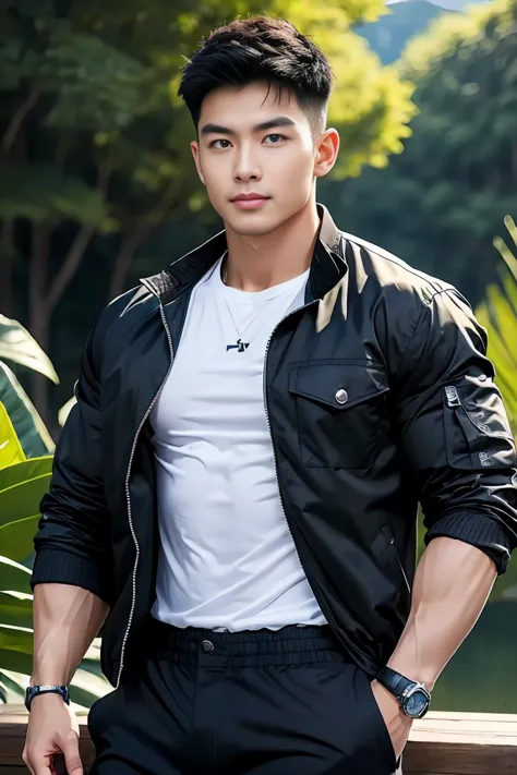 ((best quality, 【【8k, masterpiece:1.3)),   thailand laos myanmar asians  ,   thai men vibrant hairstyles   ,   handsome asian sp...