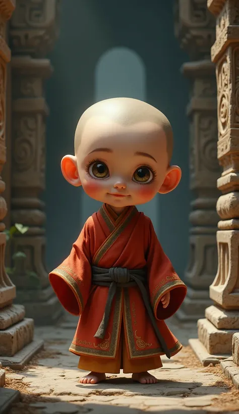 Dangerous cute baby monk