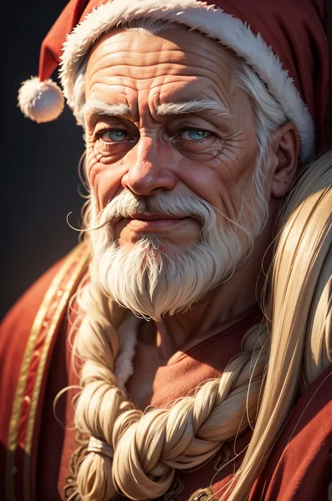 Time-worn Santa and ms.santa, curled up, looks at the lens. The wrinkles and marks on his skin represent a past of sorrows and joys, of lost and forgotten possibilities. His eyes are kind and wise, plagued by fatigue. Around him are trinkets from his quiet...