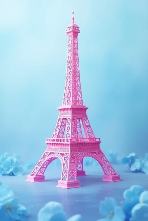 Eiffel Tower in the color pink or a tangerine in the shade of the blue