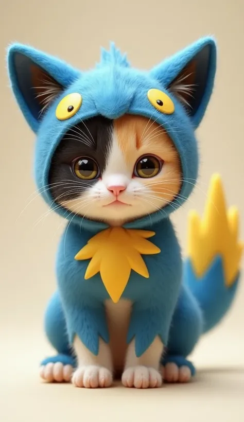 Short-legged kitten、Real Cat、Zeraora costume