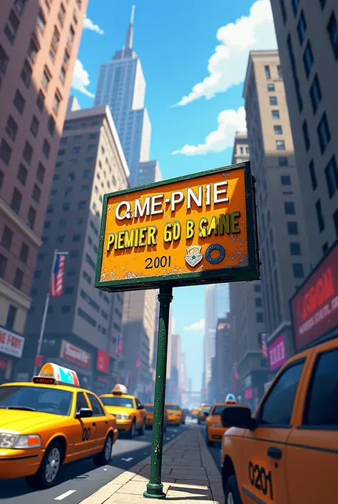 Ogene premier school 2011 set written on a sign board in New York city