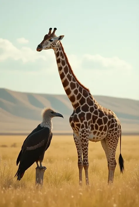 Giraffe and Vulture image 