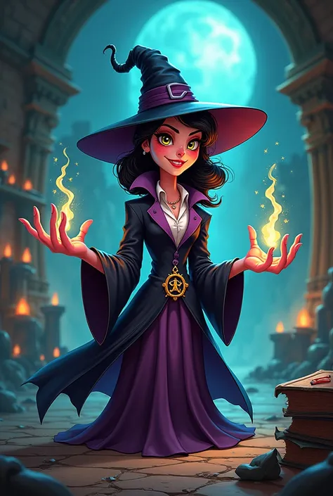 Cartoon woman  villain  mage 