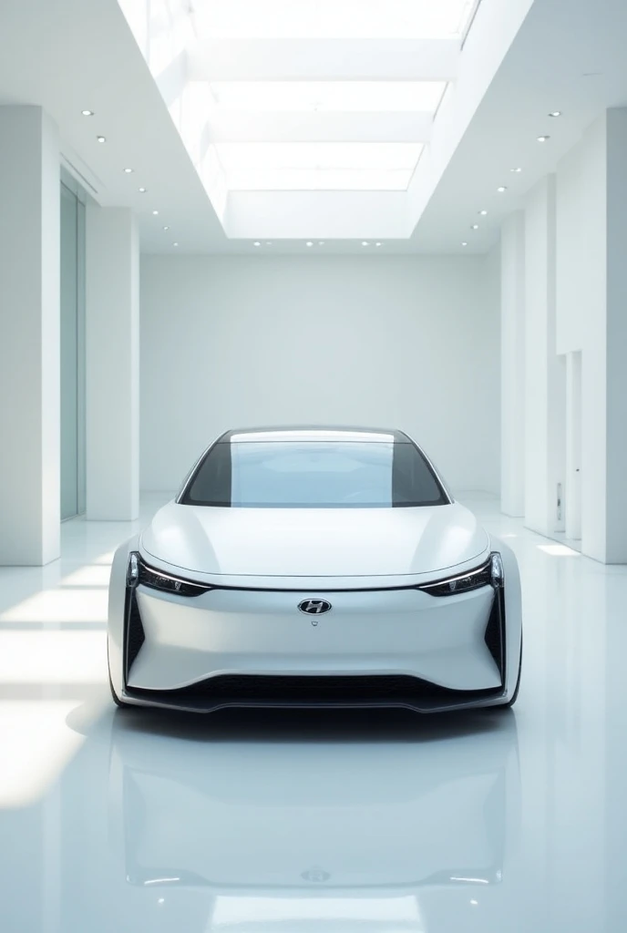 Hyundai 2025 2.0 front left view inside a luxury showroom White colour 