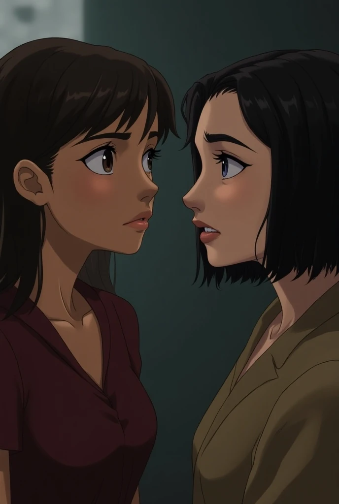 diana looks at normina with a confused face as she wwonders why normina is looking at her, normina looks away