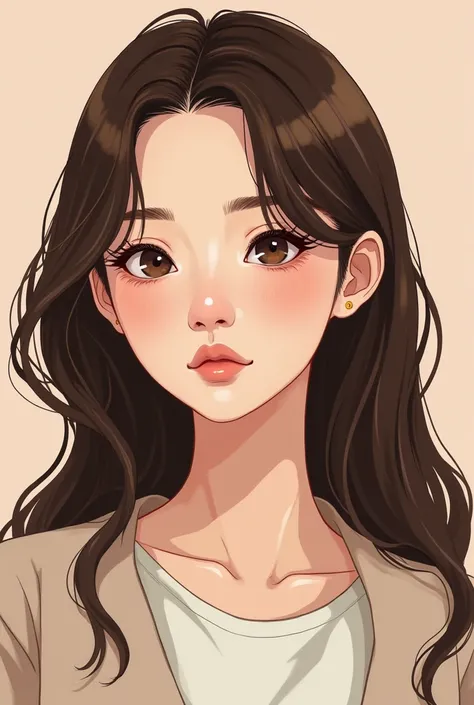 self portrait of a brown haired manhwa girl  