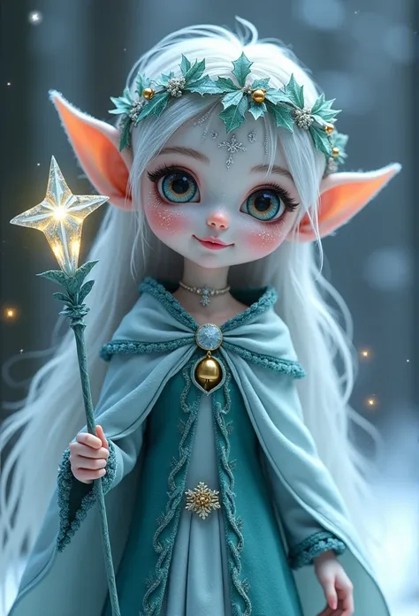 
Imagine a magical Christmas character named Frostwhisper, a blend of ethereal elegance and whimsical charm. Frostwhisper has the pointed ears and petite frame of a classic elf, but their appearance is distinctly otherworldly. Their skin is a soft shade of...