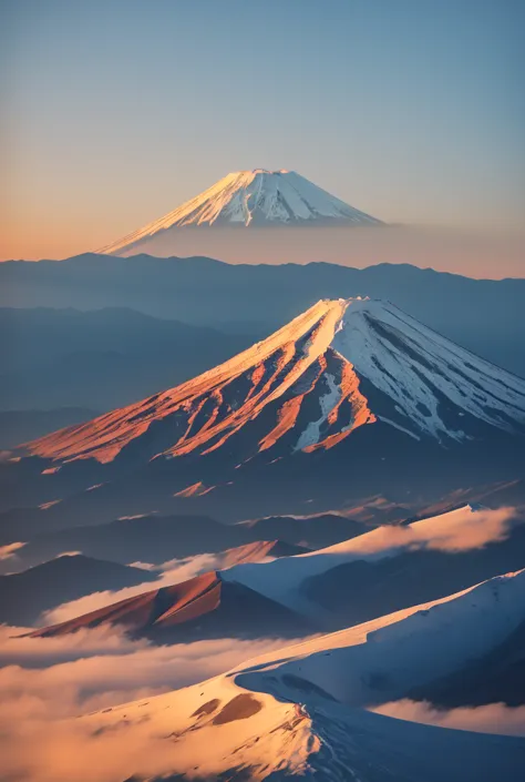 white snake, sunrise,big mt. fuji,