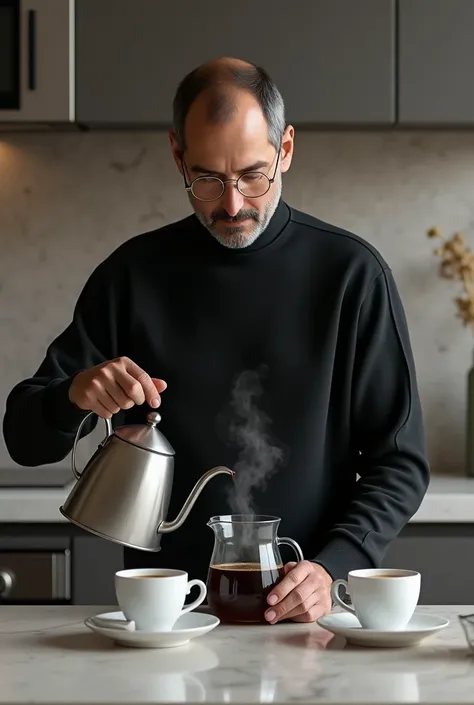 Steve Jobs is brewing coffee