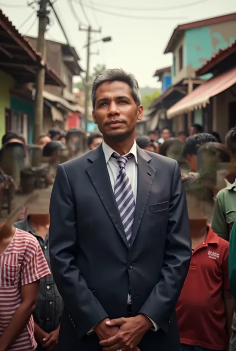 Indonesian man a politician ,  campaigning among the poor 