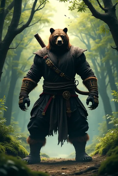 Please make an image of Bear Master from Animal Ninja School
