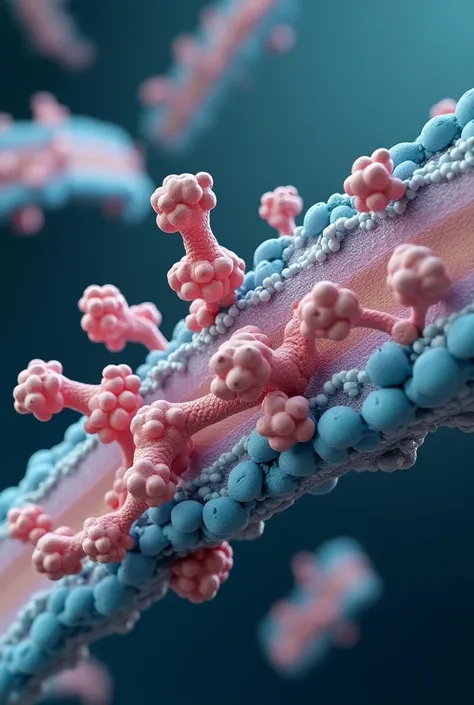 Visual 5: 3D visuals of peripheral proteins attached to the surface of the cell membrane