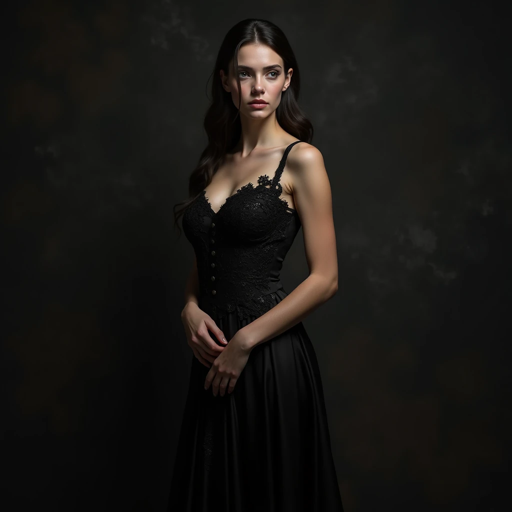 lily in black dress