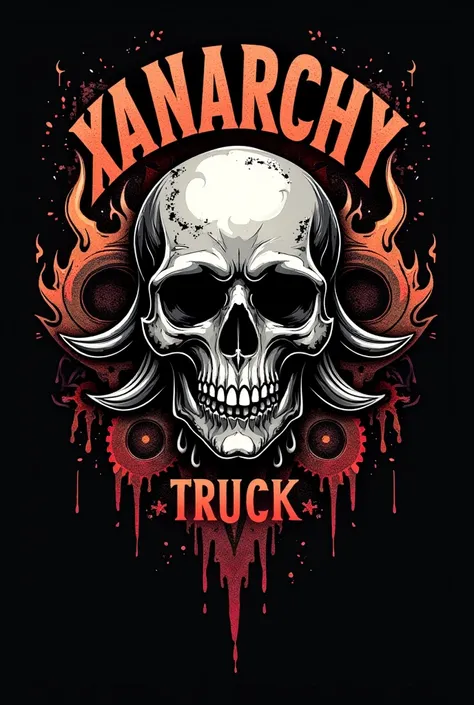 logo con calavera que diga xanarchytruck 