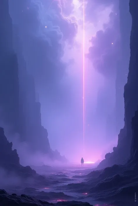 "A clean, wallpaper-sized background depicting a mystical battlefield. The scene includes an enchanted landscape with faint magical energy flowing through the air, subtle glowing symbols, and ethereal mist. Soft purple and blue gradients create an otherwor...