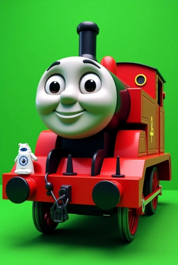 red colour thomas the train with green screen