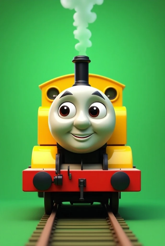 
yellow colour thomas the train with green screen