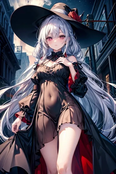 ((Best Quality)), ((masterpiece)), (  Details), ( ultra high resolution)、Cute girl、 Very Very Young 、 
Big braids with shiny long silver hair、(Blue and red odd eyes)、Thin chest、 perfect face、(Perfect Fingers、Perfect hands)、 PERFECT BODY 、 excellent proport...