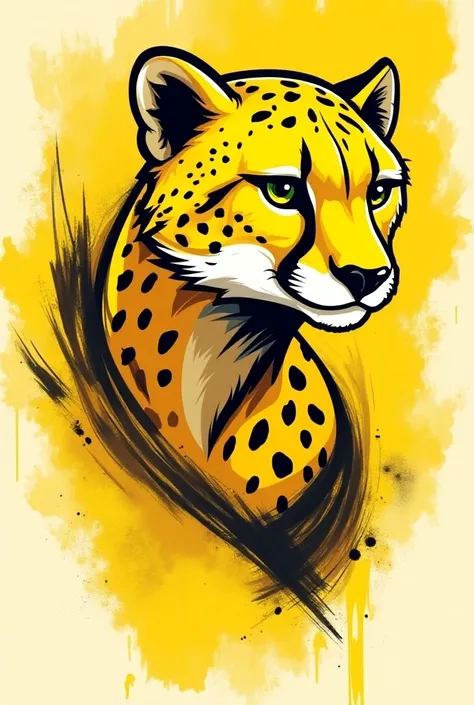  Create a t-shirt design used for intramurals. The color of t-shirt must be yellow, black and white because we are zone 3 yellow cheetah