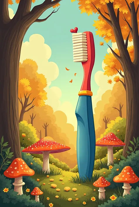  rens retro Disney illustration, fairy tale,  cartoon,  beautiful,  fabulous,  unusually,  Fantastic,  funny,  осенний  forest mushroom meadow . Edible mushrooms ,   beautiful Bolétus edúlis mushrooms and white . Осень золотая Много опят, грибная полянка п...