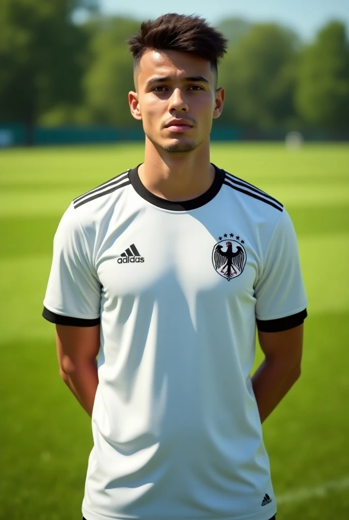 Jamal musiala with the germany home shirt