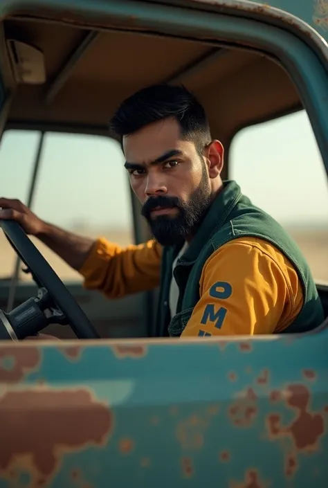 Virat Kohli sitting in truck



