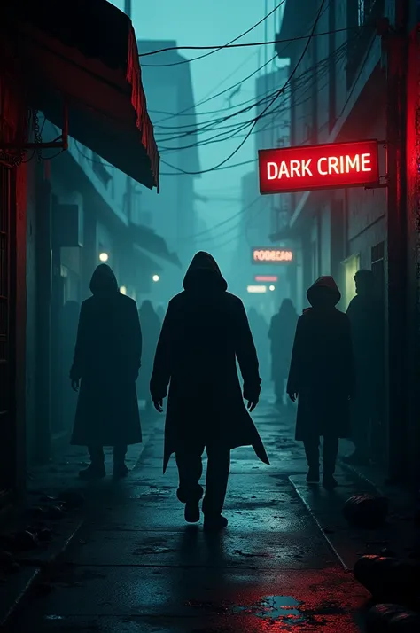 Generate a banner for my YouTube channel that is related to crime, crime story and the channel name is "dark crime", realistik, 4k,Indian channel