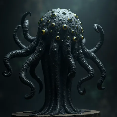 3D rendering, a toy, action figure, Shoggoths from the Cthulhu Mythos are jet-black, iridescent, slimy creatures with countless eyes floating on their surface. They are amorphous and have no fixed form, and are highly plastic and ductile, allowing them to ...