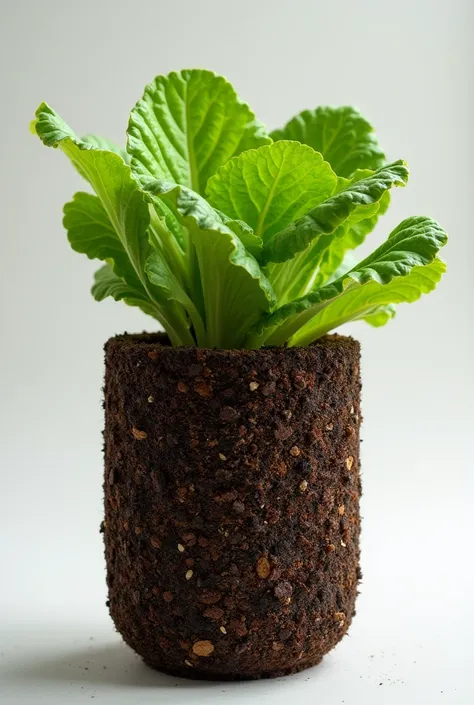 Planting material is formed into a cylinder from tea and coffee grounds, fermented, in which in a cylinder there is one salad plant.