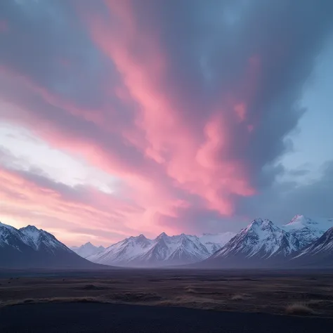 detailed realistic 8k photograph of polar stratospheric clouds over iceland, dramatic skies, stunning landscape, atmospheric lighting, vibrant colors, dramatic clouds, rolling hills, snow-capped mountains, vast wilderness, serene and tranquil scene, cinema...