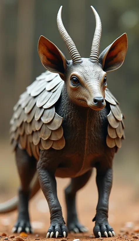 Antelopeadillo (Antelope + Armadillo): With the slender build of an antelope and a thick, armored shell, this creature combines speed and defense. It can curl up for protection or use its speed and sharp horns to attack in bursts.
