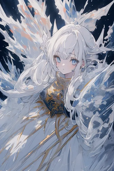 A young girl with white hair and yellow eyes, white cat ears and a white tail, (best quality,4k,8k,highres,masterpiece:1.2),ultra-detailed,(anime, photoanime, photo-anime:1.37),beautiful detailed eyes,beautiful detailed lips,extremely detailed eyes and fac...