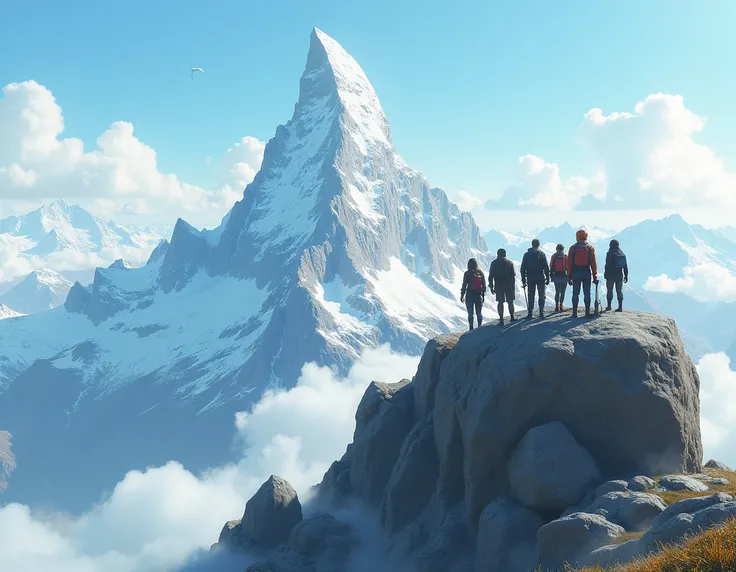 They all came out and started looking down from the top of the peak. Suddenly they all felt that three people were coming towards them.

Seeing all this, they all got scared and immediately started collecting their belongings. And hid behind a big stone.