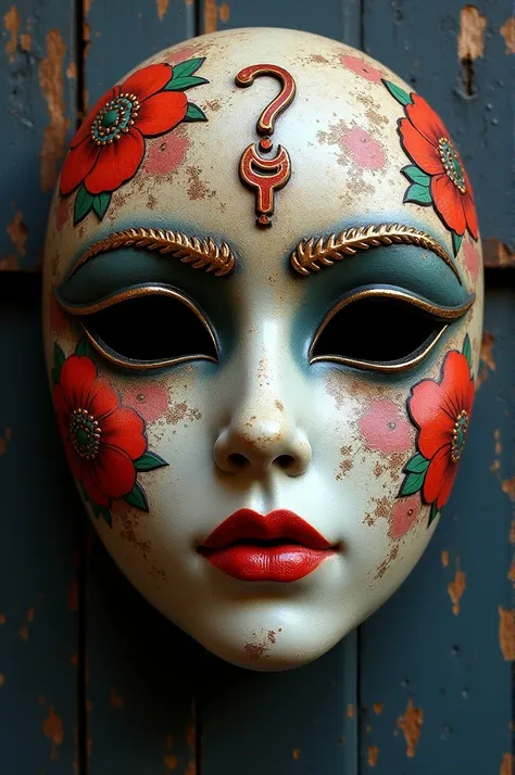 Make a mask inspired by this poem, that is with some color and good design, simple and beautiful. The poem itself, try someone who is afraid of death would like to escape that destiny, but knows it is impossible, is a solitary person.