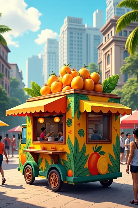 Mobile container that sells mango 