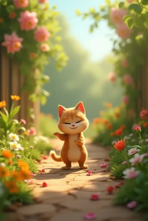 . Suddenly in the garden, he saw a cute cat walking in the garden.
Disney inspired 3d animation 